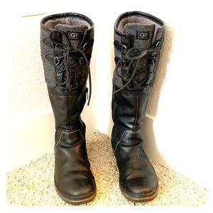 Two toned UGG fleece lined boots. Size 8.
